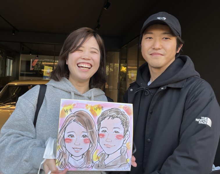 笑顔あふれる似顔絵イベント・住宅展示場での出張似顔絵イベント出演