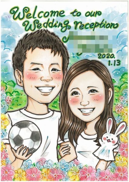 結婚祝い似顔絵