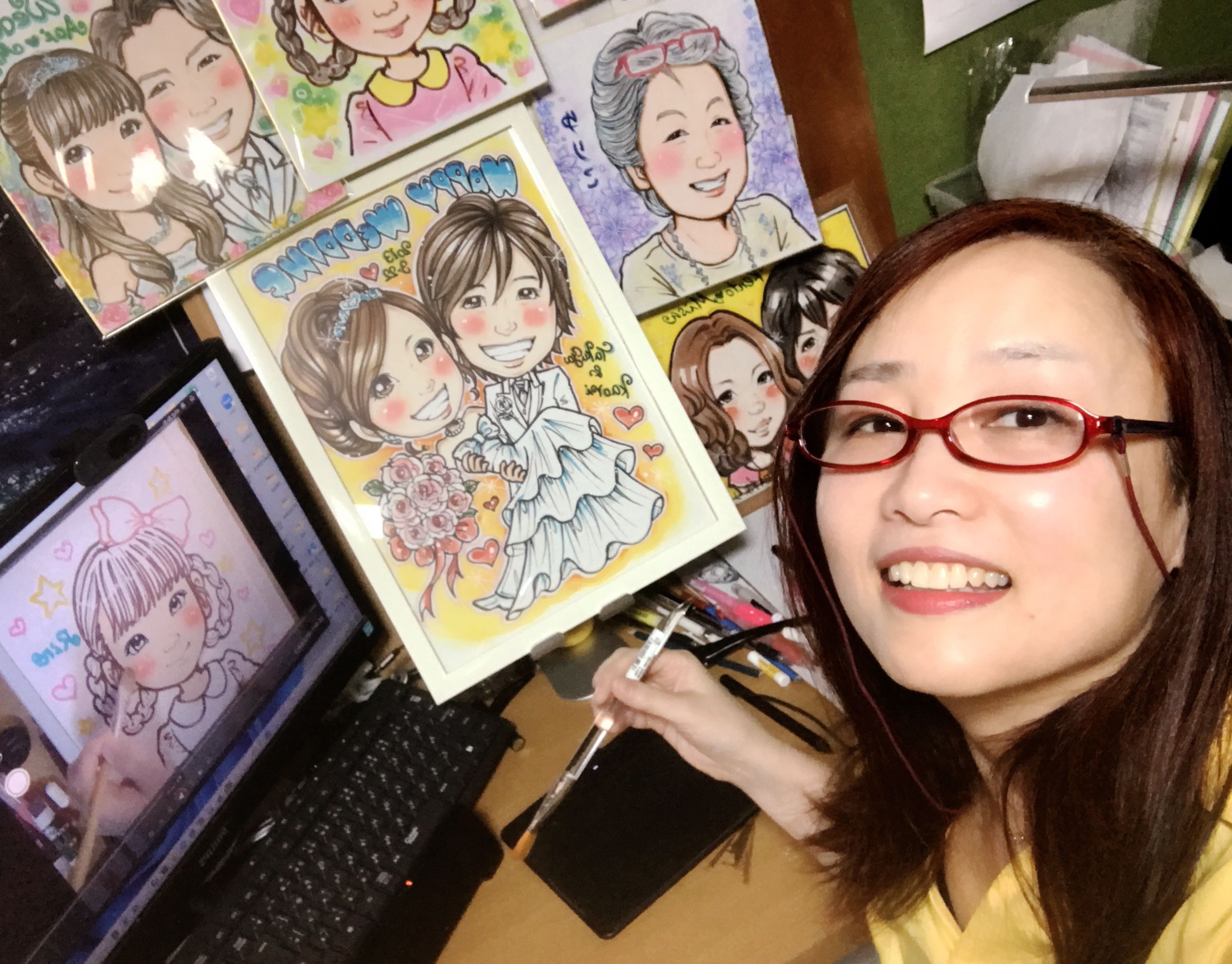 似顔絵師　田村まりりプロフィール