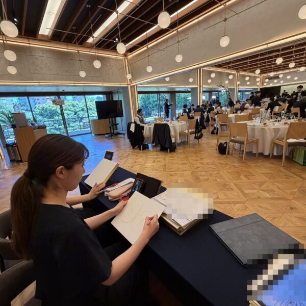 企業パーティでの似顔絵早書き・田村まりり大阪・東京・全国ご対応