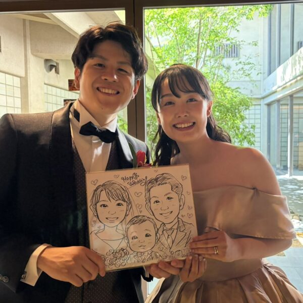 披露宴、早書き似顔絵・即席似顔絵