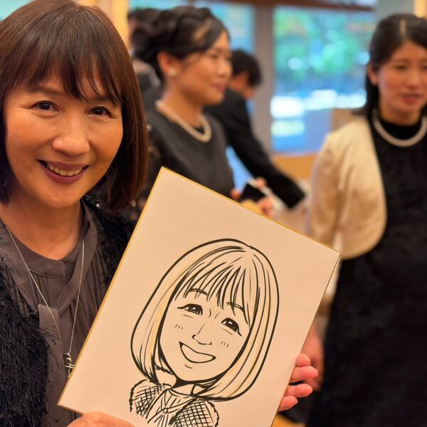 披露宴、早書き似顔絵・即席似顔絵、ひとり３分でお描きします