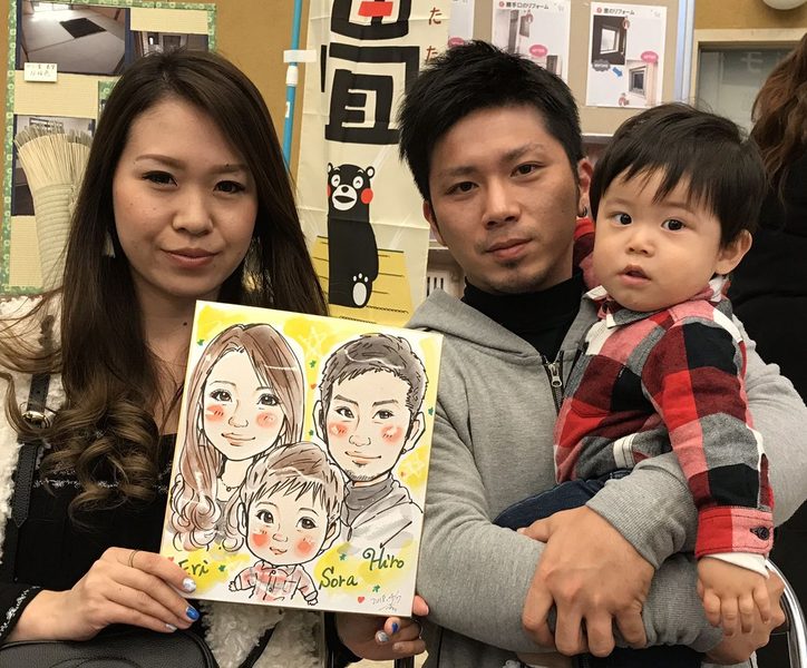 ホテルや商業施設のクリスマスイベント向け出張似顔絵