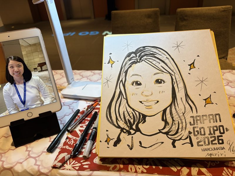 大阪から東京へ全国出張対応する企業イベントの似顔絵サービス