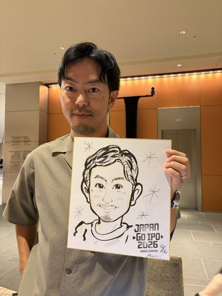 企業イベントで実施したお一人約5分の早描き似顔絵サービス