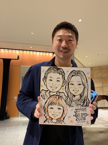 グランド ハイアット 東京の展示会で描いた記念の似顔絵
