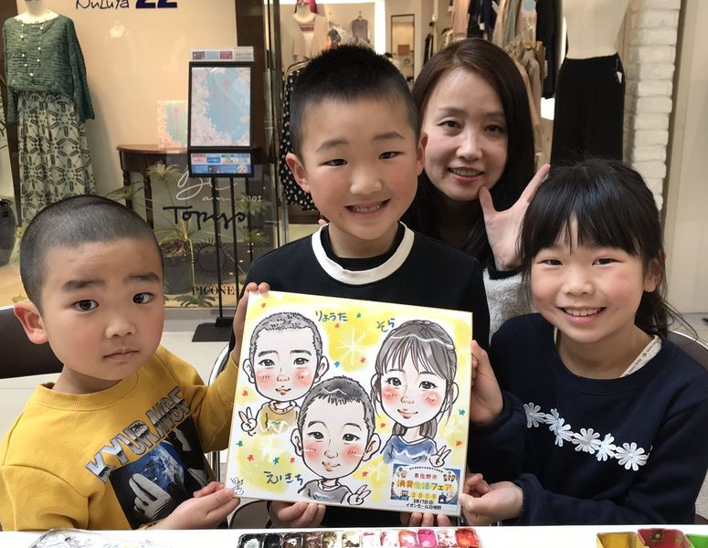 子ども向けクリスマスイベントで楽しむ出張似顔絵